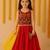 Navratri red rayon lehenga set for girls
