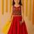 Navratri red rayon lehenga set for girls