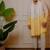 White to yellow handwork kurta with stole