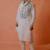 Teal mirror work kurta with teal shibori stole