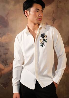 White plain crepe shirt 1