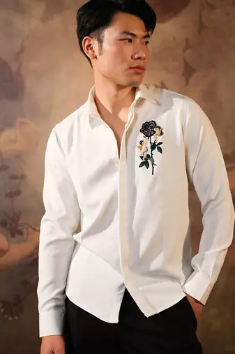 White plain crepe shirt