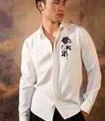 White plain crepe shirt