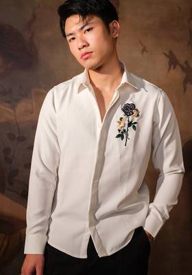 White plain crepe shirt 4