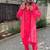 Solid cherry leaf handwork kurta with stole