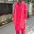 Solid cherry leaf handwork kurta with stole