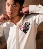 White plain crepe shirt