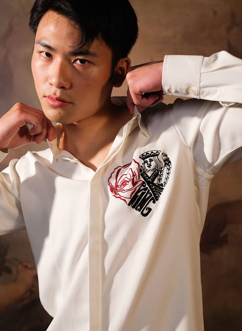 White plain crepe shirt