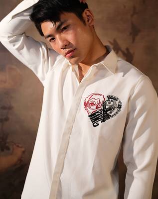 White plain crepe shirt 2