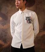 White plain crepe shirt