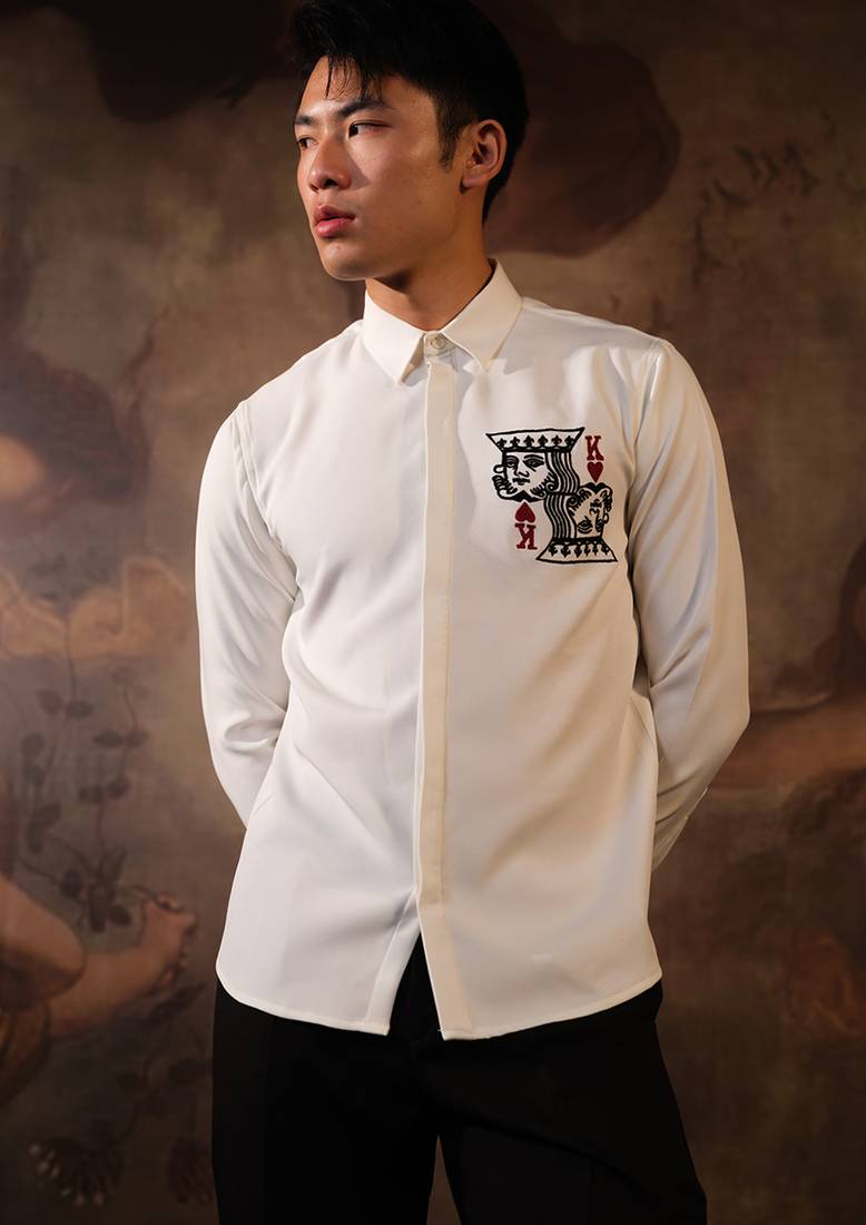 White plain crepe shirt