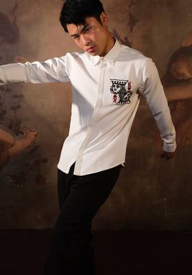 White plain crepe shirt 3