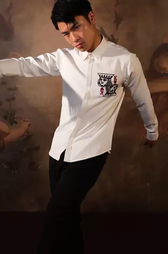 White plain crepe shirt