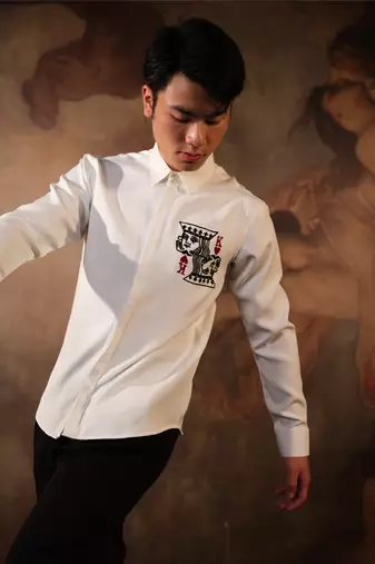 White plain crepe shirt