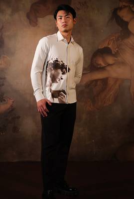 White printed crepe shirt 3