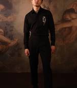 Black plain crepe shirt