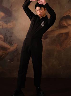Black plain crepe shirt 3