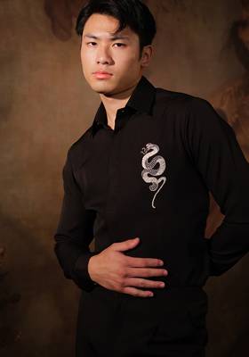 Black plain crepe shirt 5