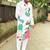 Handpaint back radha krishna front peacock  kurta