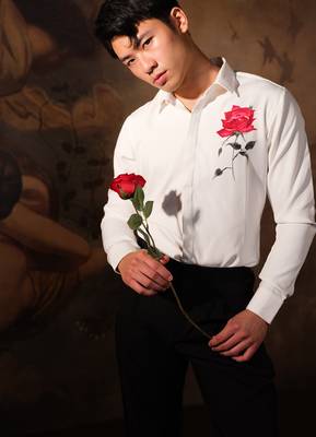 White printed crepe shirt 3