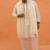Golden mirror work kurta with stole