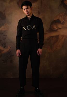 Black embroidered crepe shirt 2