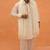 Golden mirror work kurta with stole