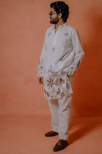Floral pastel handpaint kurta
