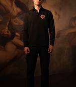 Black plain crepe shirt