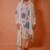 Floral multicolour handpaint kurta with mirror work stole