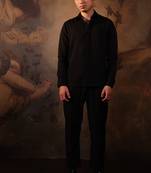 Black plain crepe shirt