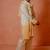 Cream to yellow handwork kurta with stole