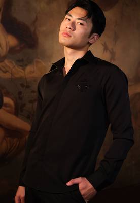 Black plain crepe shirt 3