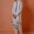 Blue mirror work kurta with handpaint stole