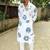 Blue evil eye handpaint kurta