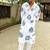 Blue evil eye handpaint kurta