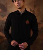 Black plain crepe shirt