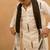 Black mirror work kurta with shibori stole