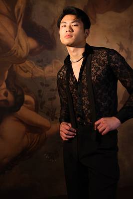 Black embroidered crepe shirt 4