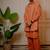 1111 wish motif rust kurta with stole
