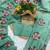 green gold crush embroidered cut work saree