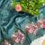 teal gold crush embroidered cut work saree