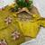mustard yellow gold crush embroidered cut work saree