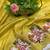 mustard yellow gold crush embroidered cut work saree