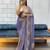 blue fendy silk blend diamond work saree with blouse