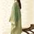 Sea green woven linen tissue silk saree