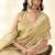 Beige woven linen tissue silk saree
