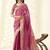 Dark pink woven linen tissue silk saree