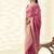 Dark pink woven linen tissue silk saree