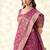 Dark pink woven linen tissue silk saree